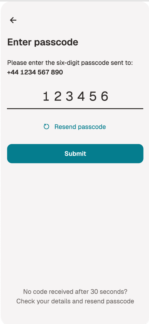 Enter Passcode